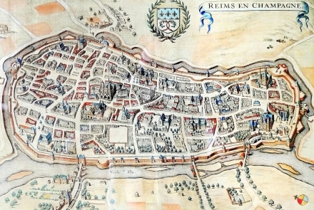 Mapa de Reims à época do nascimento de La Salle